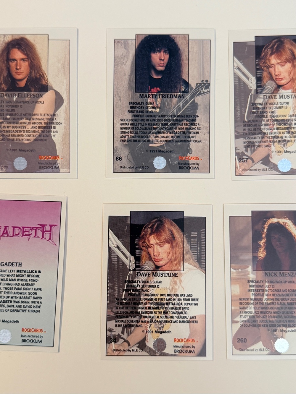 1991 Megadeth Rockcards - Picture 2 of 4